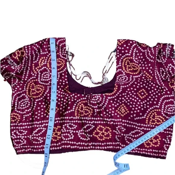 Women's Red & Brown India Lengha, Chanya Choli (~L) - Picture 11 of 13